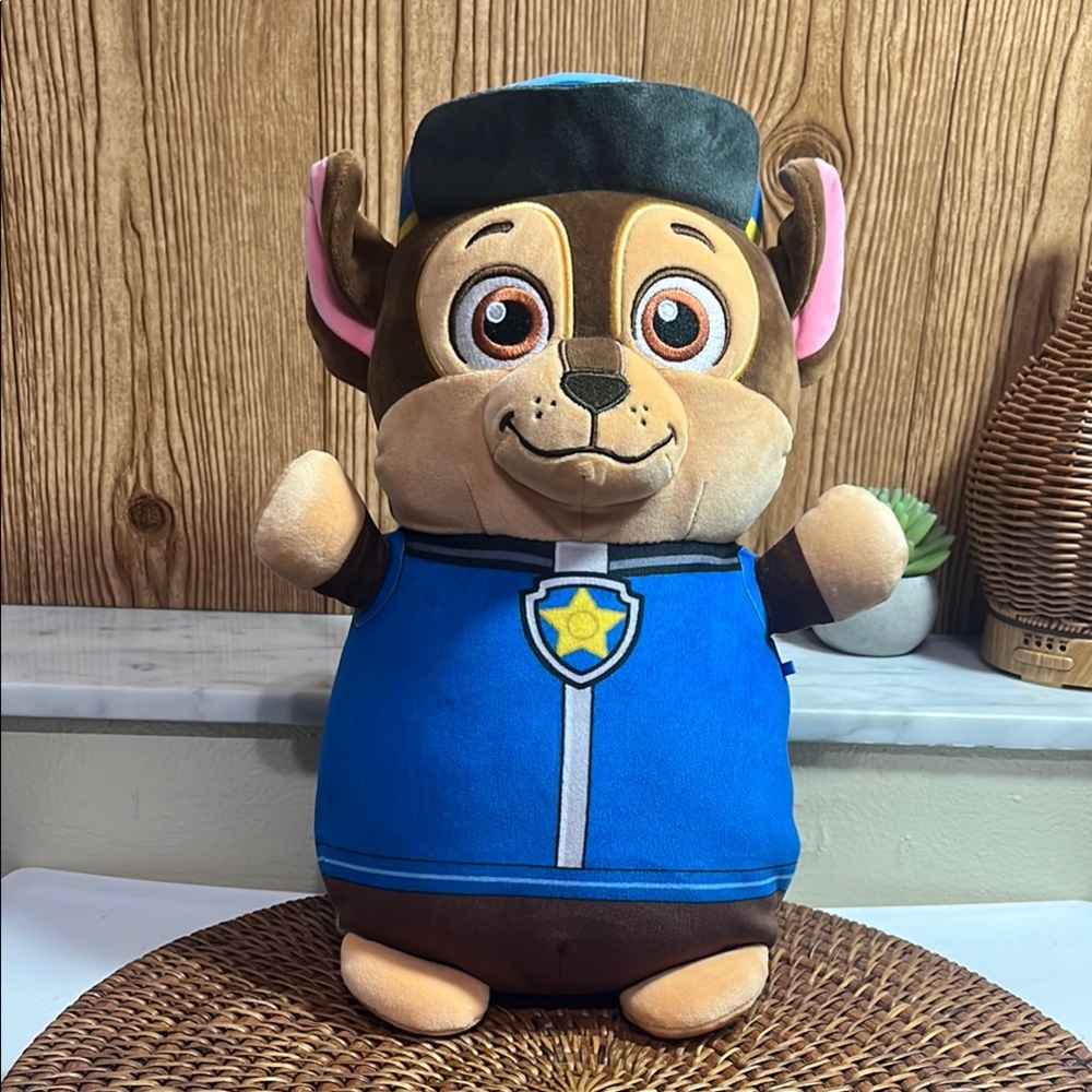 Nickelodeon Squishmallow Chase 14” Blue and Brown Plush Dog Toy